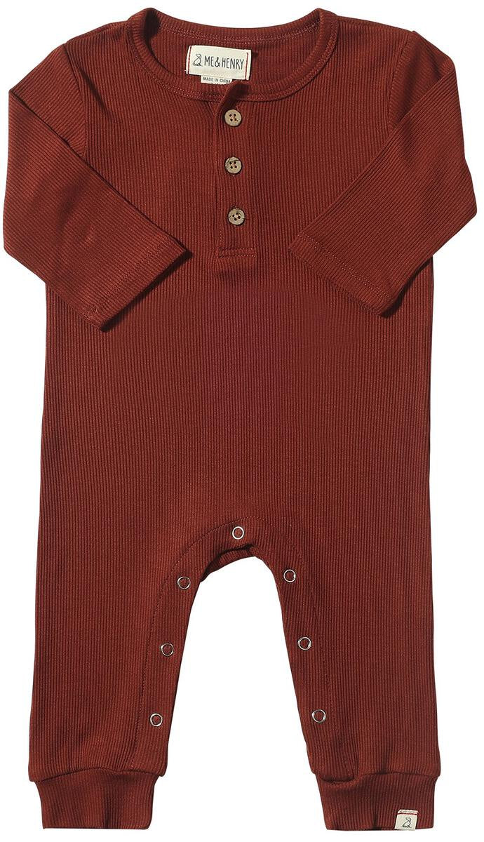 Mason Ribbed Romper Rust