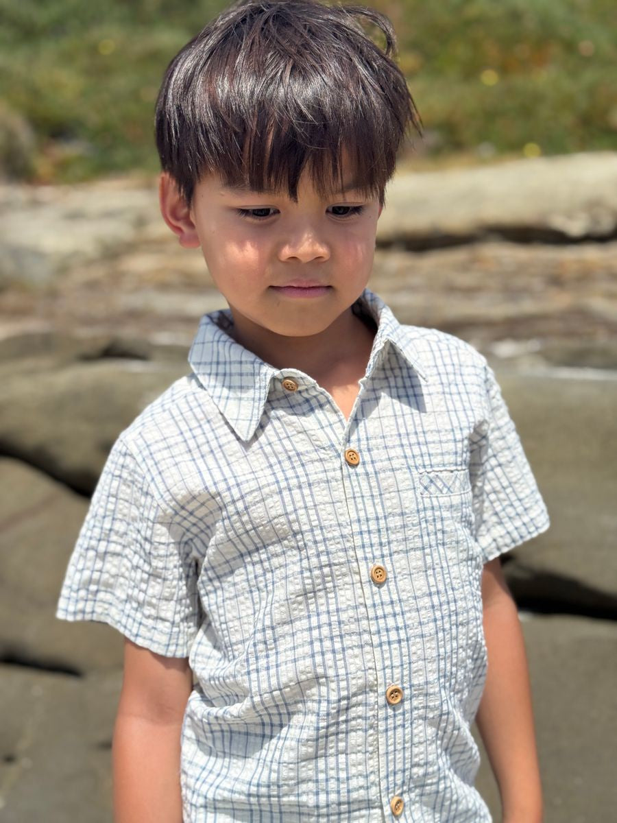 Chambray Plaid Button Up