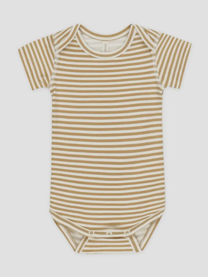 Honey Stripe Short Sleeve Bodysuit