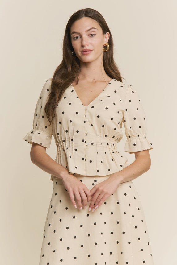 Polka Dot Peplum Top