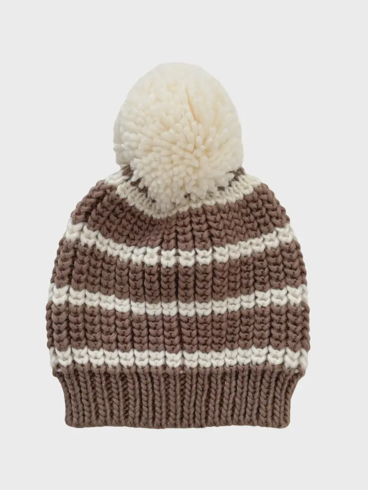Rib Knit Stripe Hat