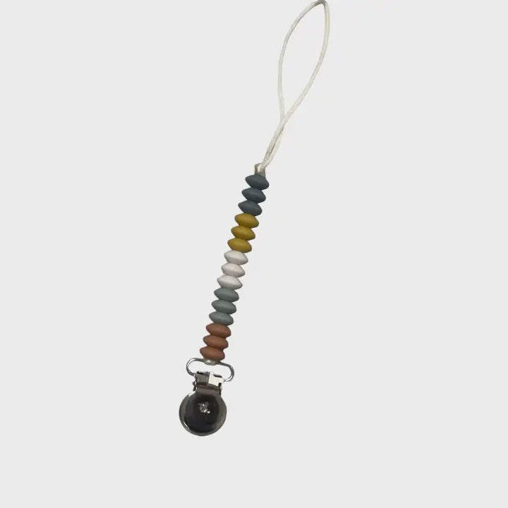 Ezra Pacifier Clip in Storm Cloud