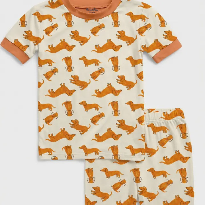 Orange Puppies PJ Set