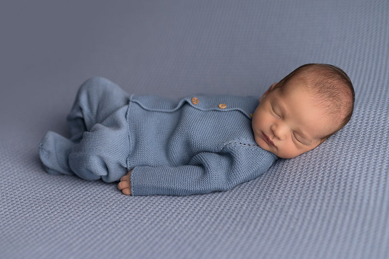 Organic Newborn Set in Steel Blue