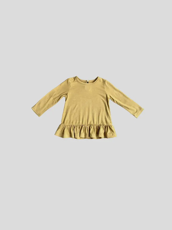 Mustard Peplum Long Sleeve