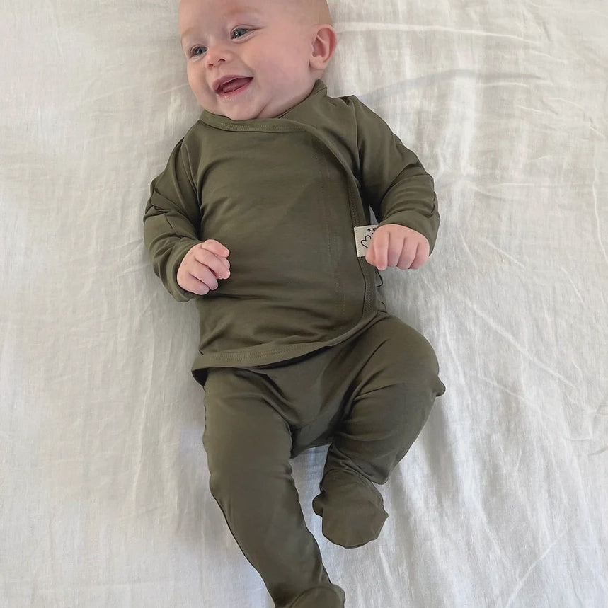 Olive Layette Footie