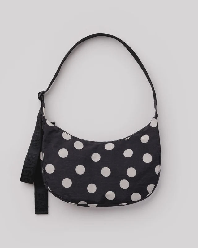 Black Dot Medium Crescent Bag