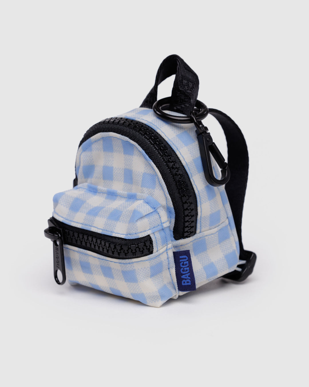 Blue Gingham Backpack Charm