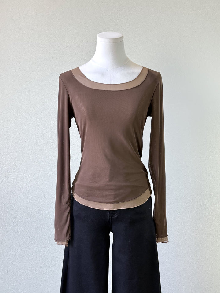Carmine Mesh Top