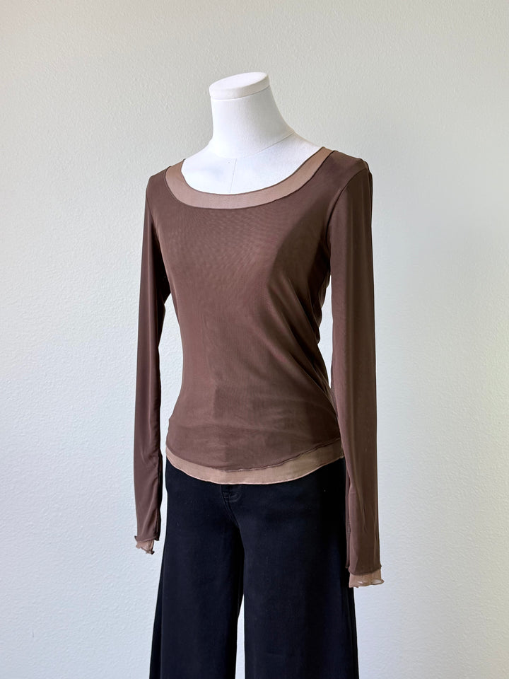 Carmine Mesh Top