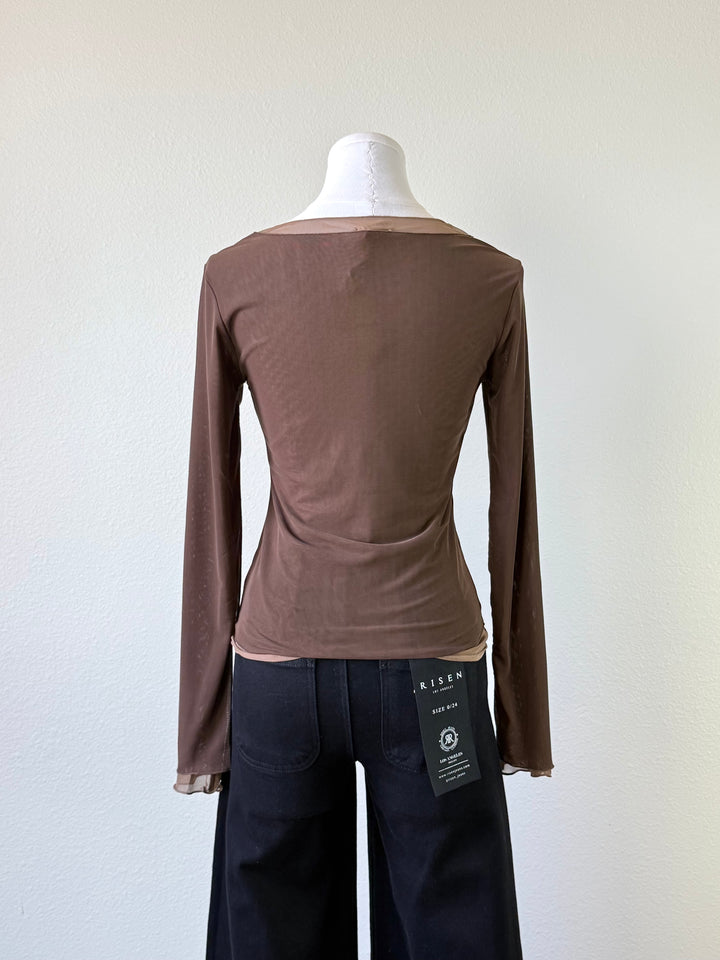 Carmine Mesh Top