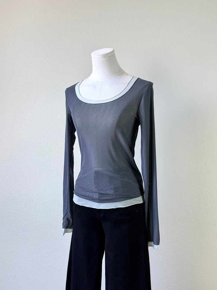 Carmine Mesh Top