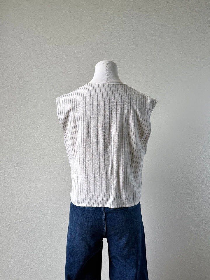 Crop Pinstripe Vest