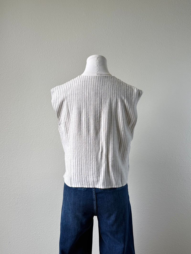 Crop Pinstripe Vest