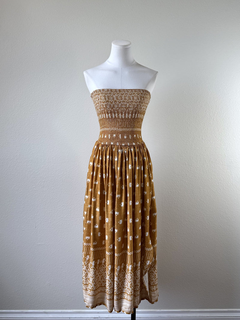 Golden Floral Dress