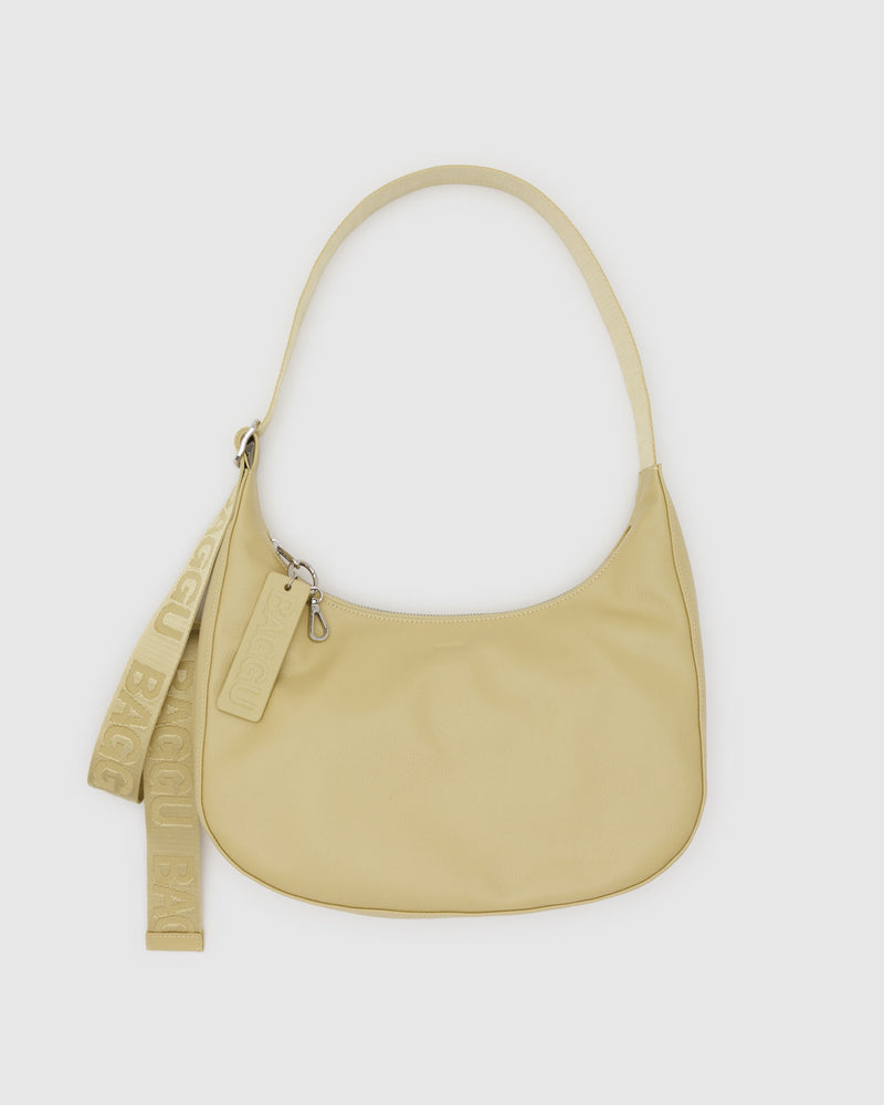 Straw Medium Leather Crescent