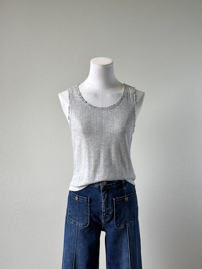 Pointelle Ruffle Tank
