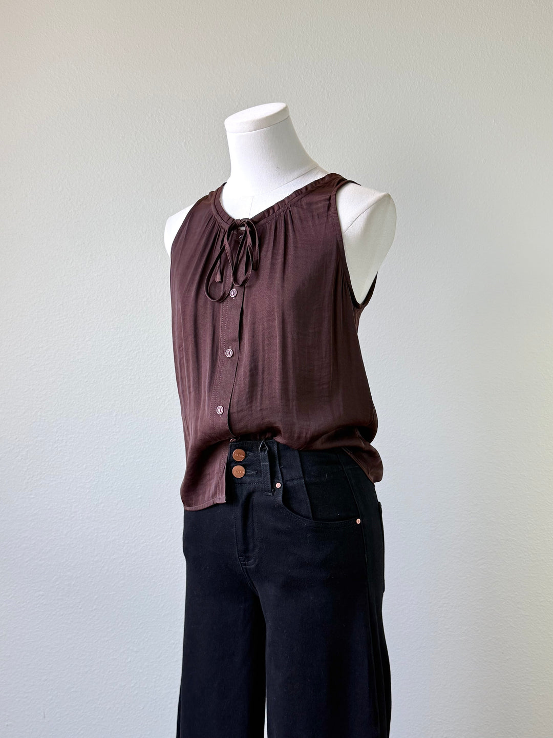Sepia Button Tank