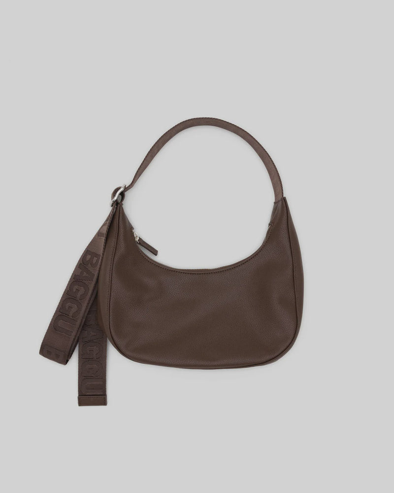 Brown Small Leather Crescent Bag