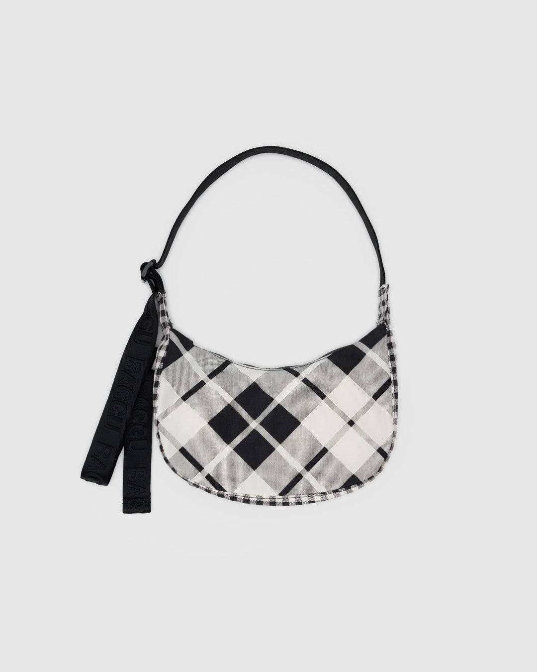 Mixed Plaid Small Crescent Bag