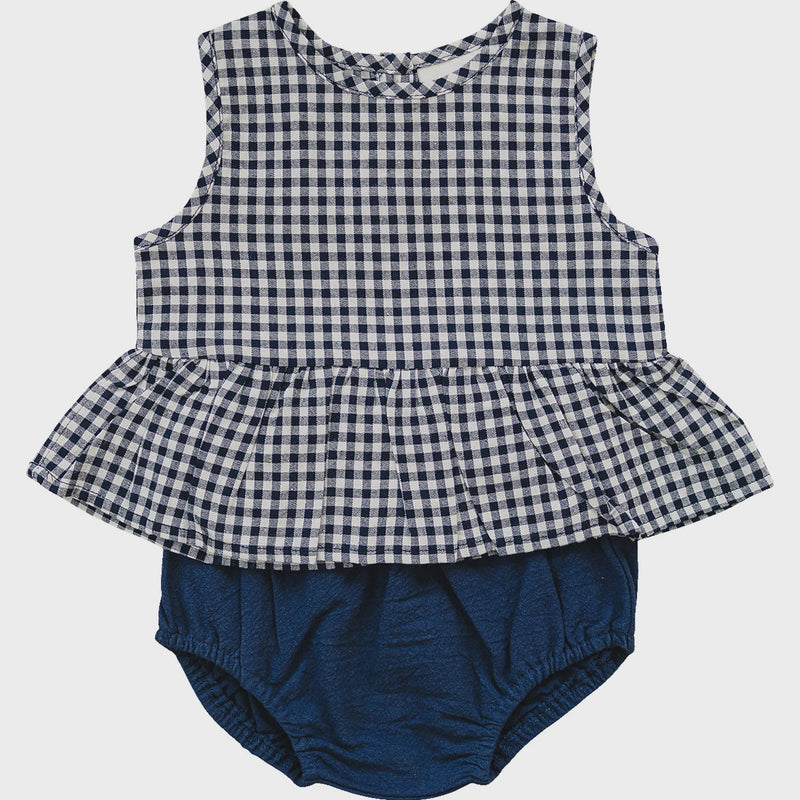 Navy Peplum Set