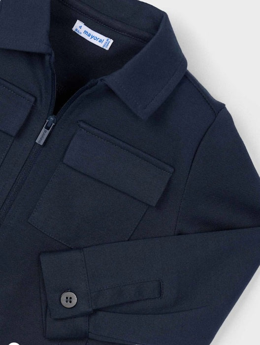 Navy Zip Up Coat