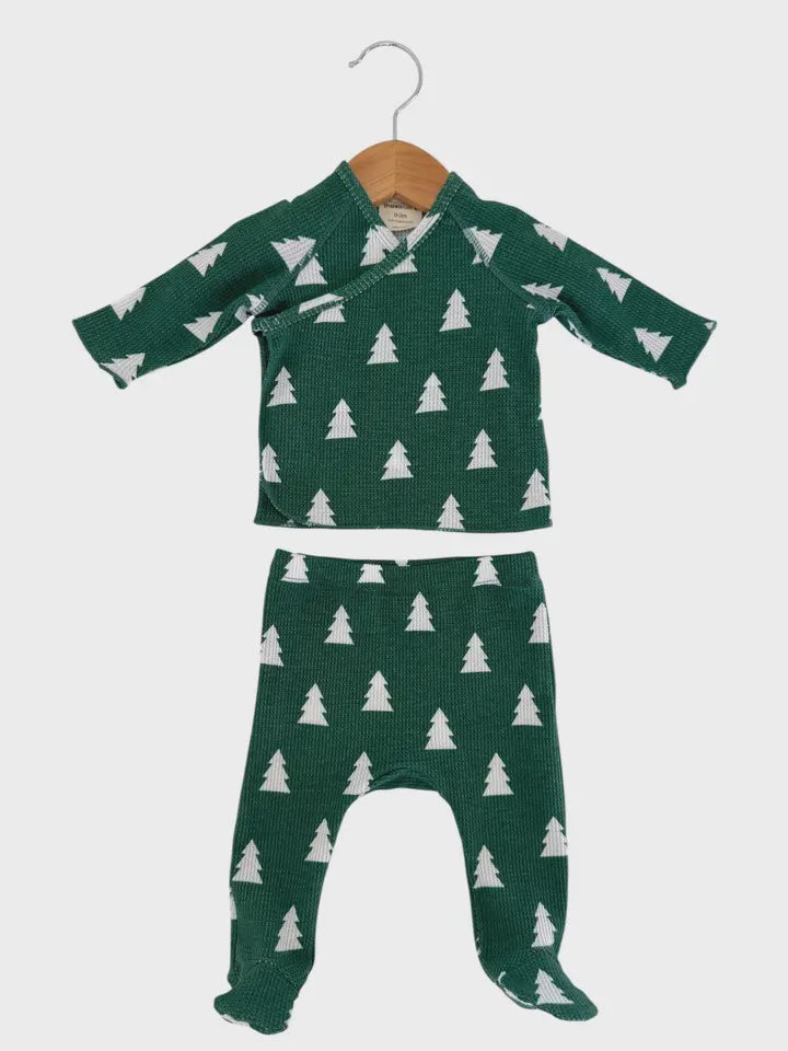 Dark Green Trees Layette Set