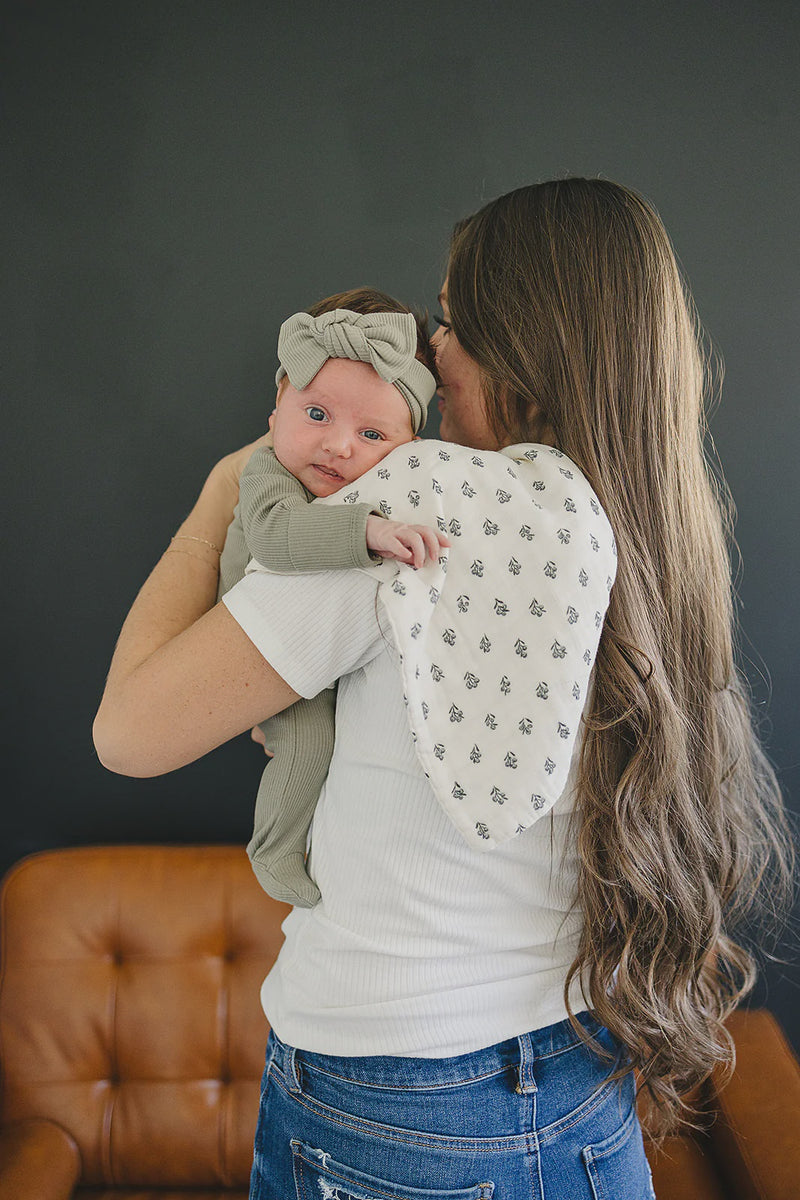 Cream Berry Burp Cloth