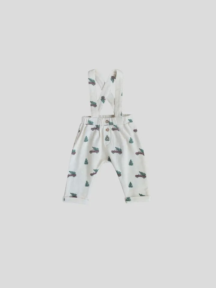 Christmas Truck Suspender Overalls