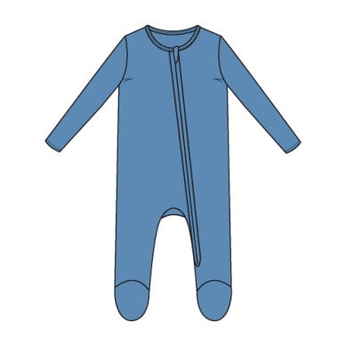 Lichen Blue 2 Way Zipper Footie