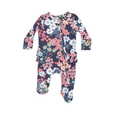 Japonisme Blossom Floral Ruffle  Footie