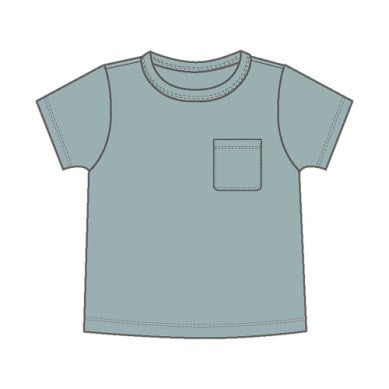 Gray Mist Crew Neck Pocket Tee