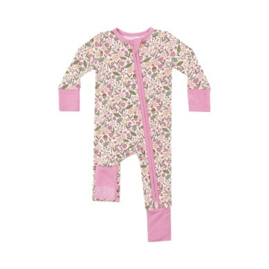 Acorn Floral 2 Way Zipper Romper