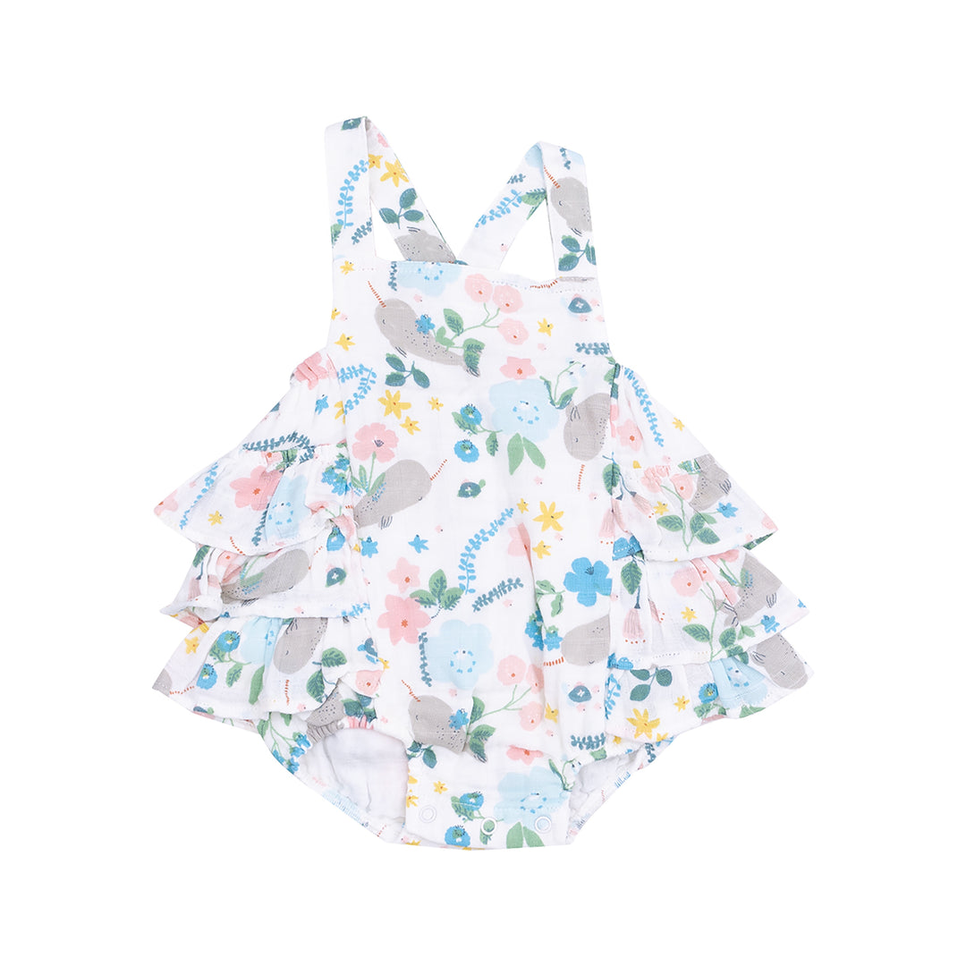 Narwhal Ruffle Sunsuit