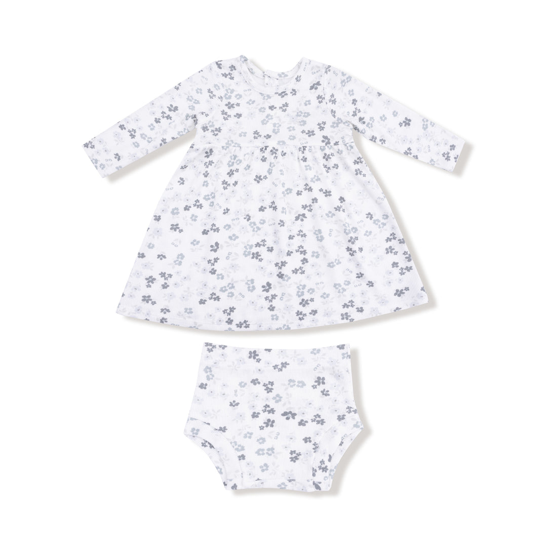 Grey Floral Dress + Bloomer