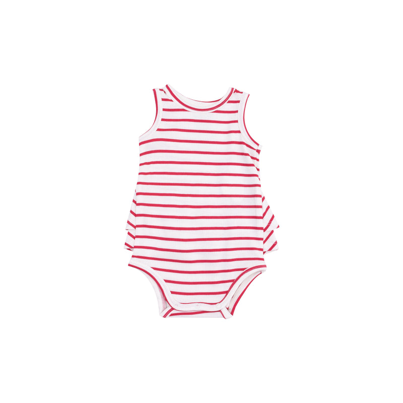 Red Stripe Tank Romper