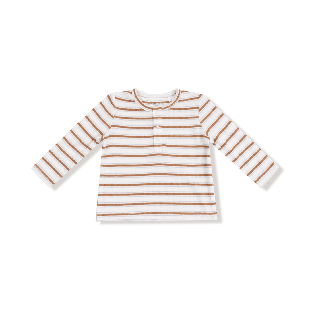 Brown Stripe Henley