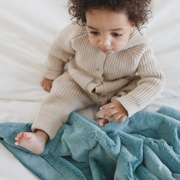 Lush Receiving Blanket in Mineral Blue