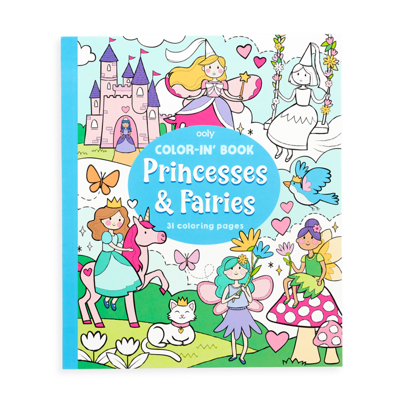 OOLY Color-In Book in Princesses and Fairies