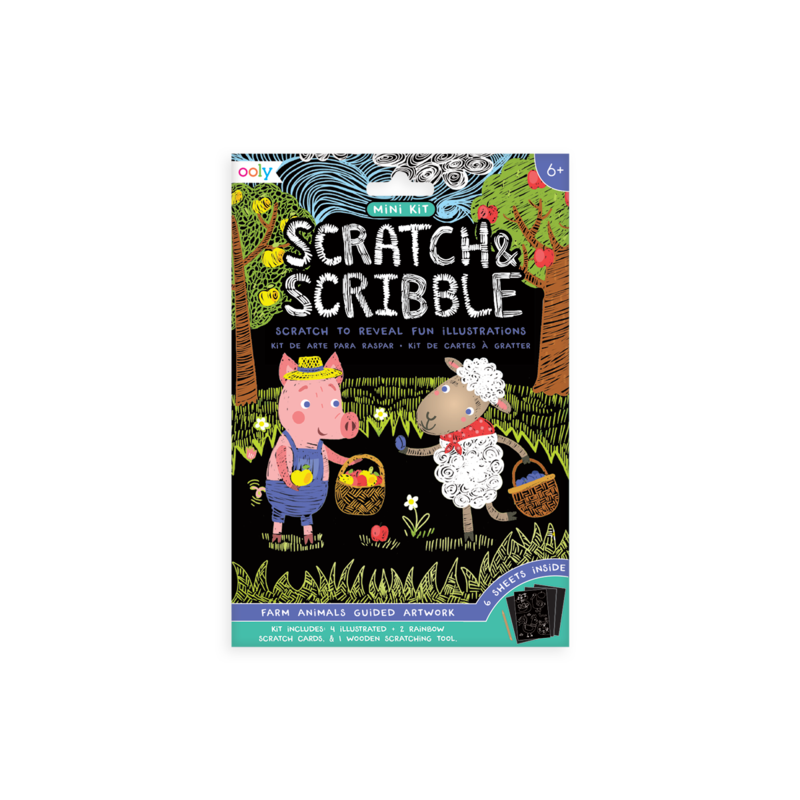 Scratch and Scribble Mini Art Kit in Farm