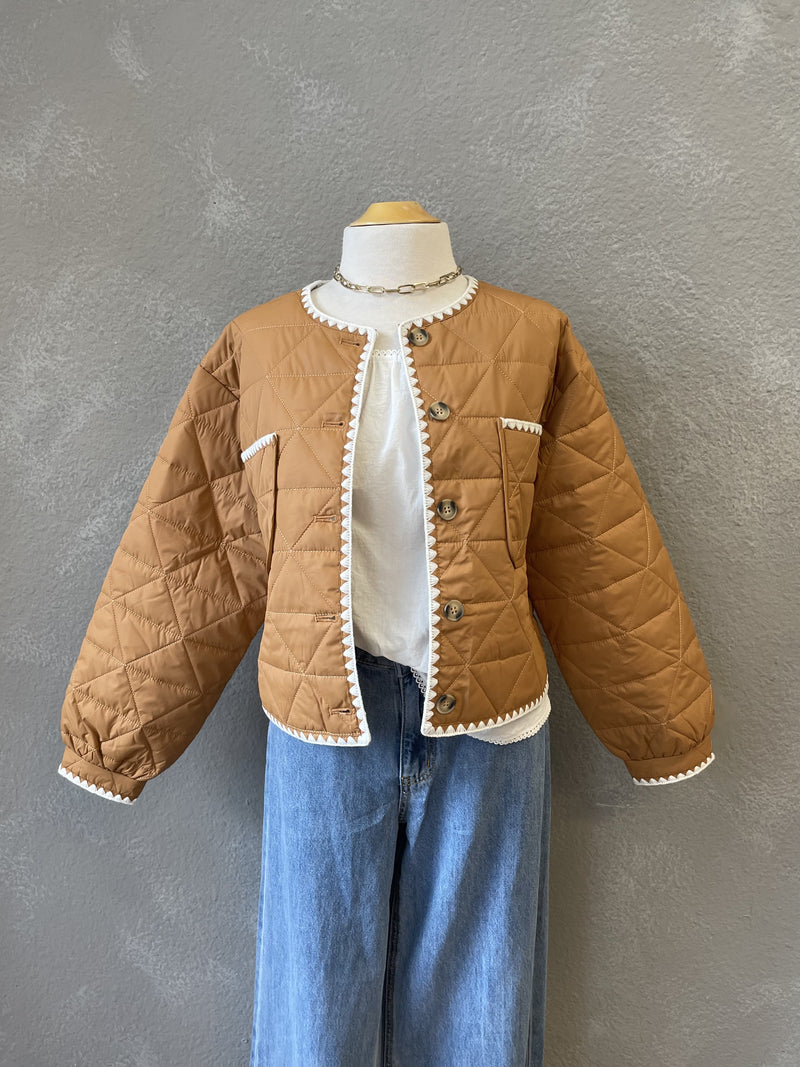 Camel Quilted Jacket