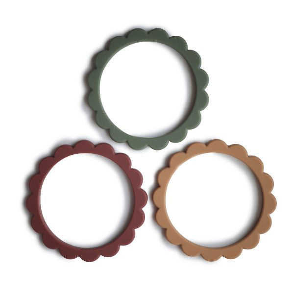 Flower Teething Bracelets Thyme/Berry/Nat