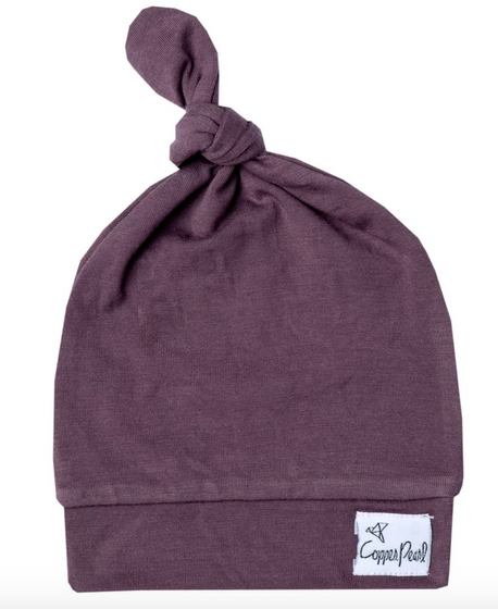 Plum Top Knot Hat