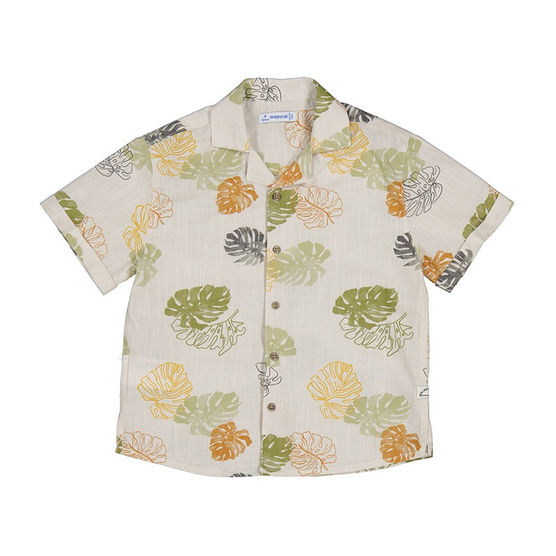 Tropical Leaves Button Up